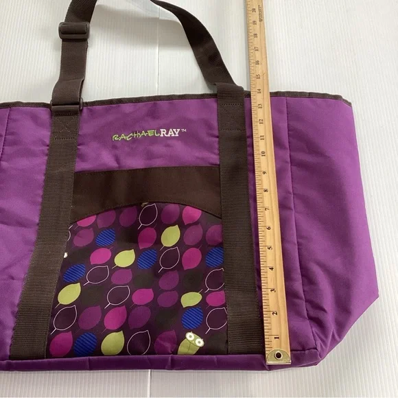 Rachael Ray Purple Tote Bag 15x14x6" Adjustable Handles - Picture 5 of 11